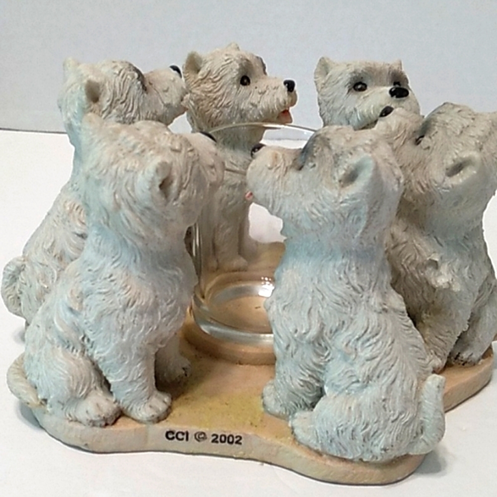 Westie Dogs Candle Holder Circle